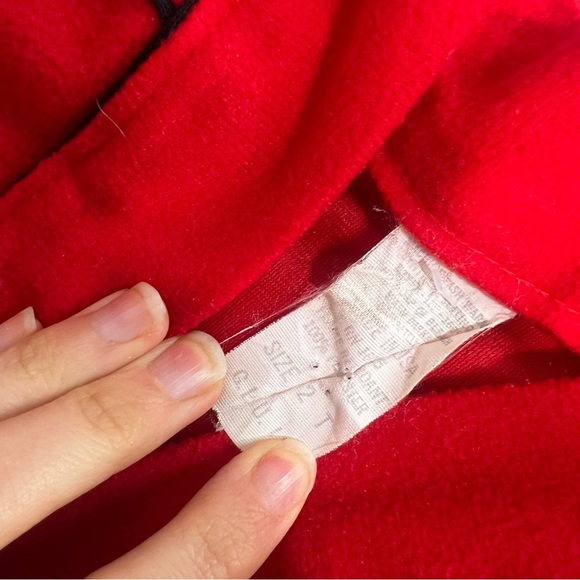 Vibrant vintage 100% cotton made in the USA Red flannel Robe no flaws size 2T - Picture 5 of 7
